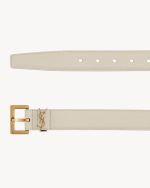 cassandre belt with square buckle in shiny box saint laurent leather - Image 2